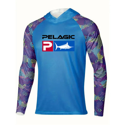 Pelagic Fishing Shirt Hooded Large Size Uv Protection Man Outdoor Camouflage Moisture Wicking Jersey Pelagic Fishing Apparel top