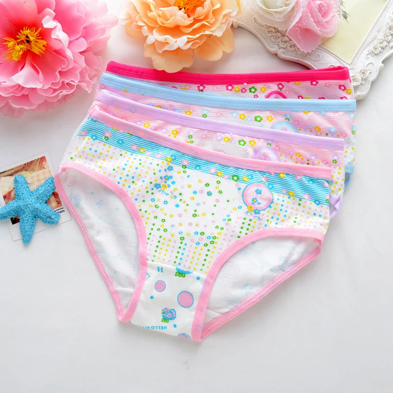 4 Pieces/Lot 2-10Y Children Underwear Cotton Girls Panties Cute Cat Pattern Kids Boxer Briefs Child Soft girl Pants