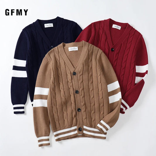 Kids Striped Knitting Cardigan Sweater Autumn Winter Boy Girl Pullover Sweater Children Soft Clothes Boys Tops Outfit Clothing