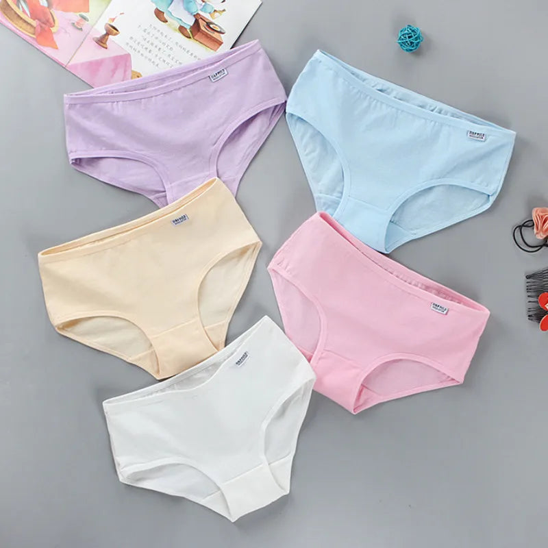 3PC Teenager Briefs Girls Underwear Cotton Briefs Sports Letters Breathable Briefs Pupils 8-12-14 Years