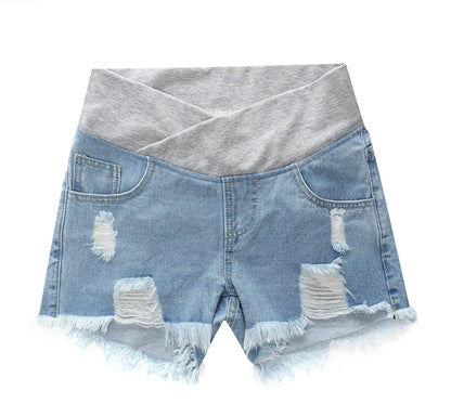 Pregnant Women's Shorts Summer Wear Low-waisted Denim Shorts Summer Wear New Spring Loose Pants for Pregnant Women Clothes