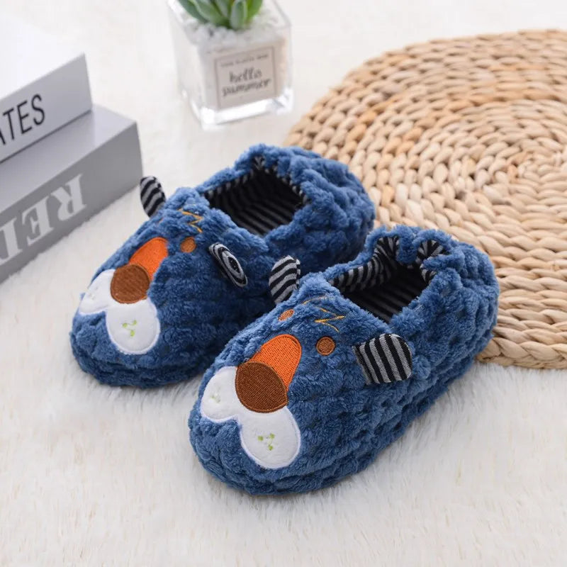 Winter Unicorn Slippers Kids Toddler Girl Flip Flop Baby Boys Fur Slides Cotton Indoor Shoes Warm Fluffy House Children Slipper