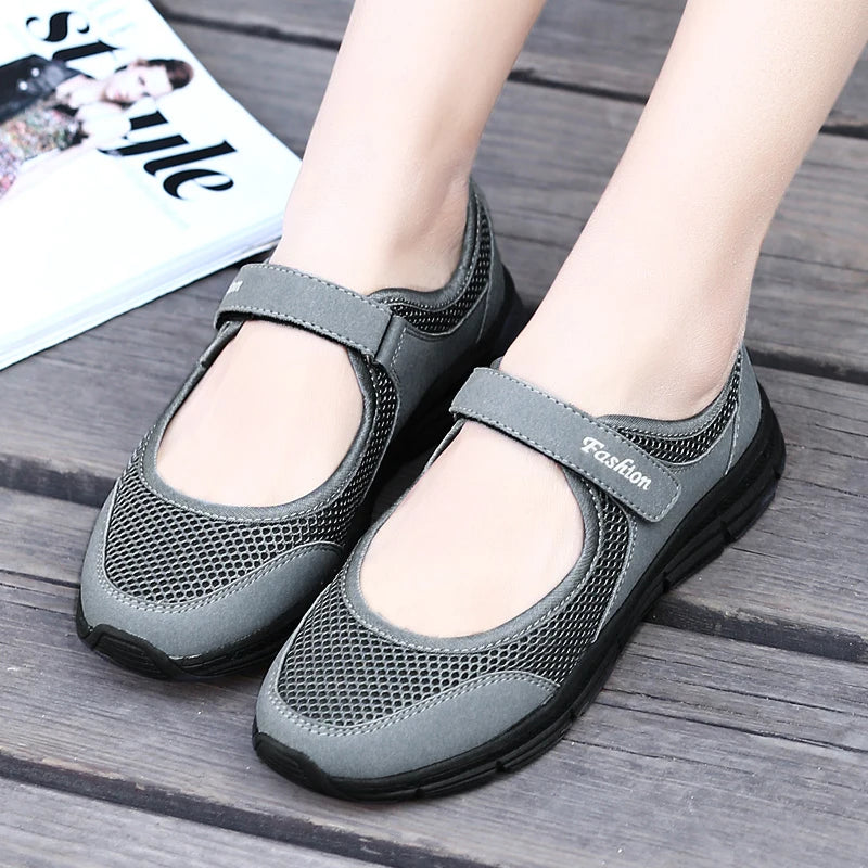 Summer Women Casual Shoes Soft Portable Sneakers Walking Shoes Flat Soles for Women Breathable Slip on White Shoes