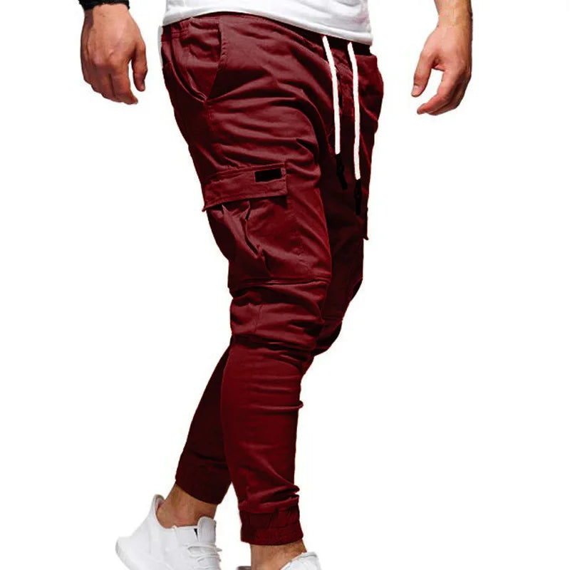 Men's Pants Multi-Pockets Joggers Men Sweatpants 2021 New Casual Solid Cargo Pants Men Oversize Streetwear Pants Men Trousers