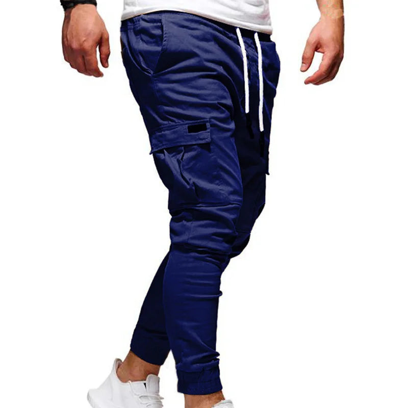 Men's Pants Multi-Pockets Joggers Men Sweatpants 2021 New Casual Solid Cargo Pants Men Oversize Streetwear Pants Men Trousers