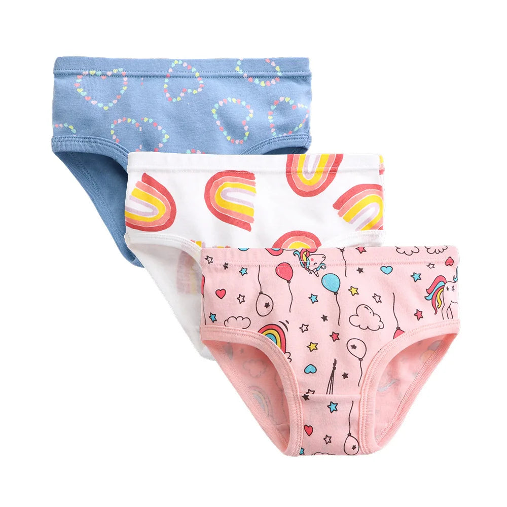 Girls Panties 3pcs Per Pack Cotton Student Kids Underwear Teen Panties Young Puberty Girls Underpant KF300