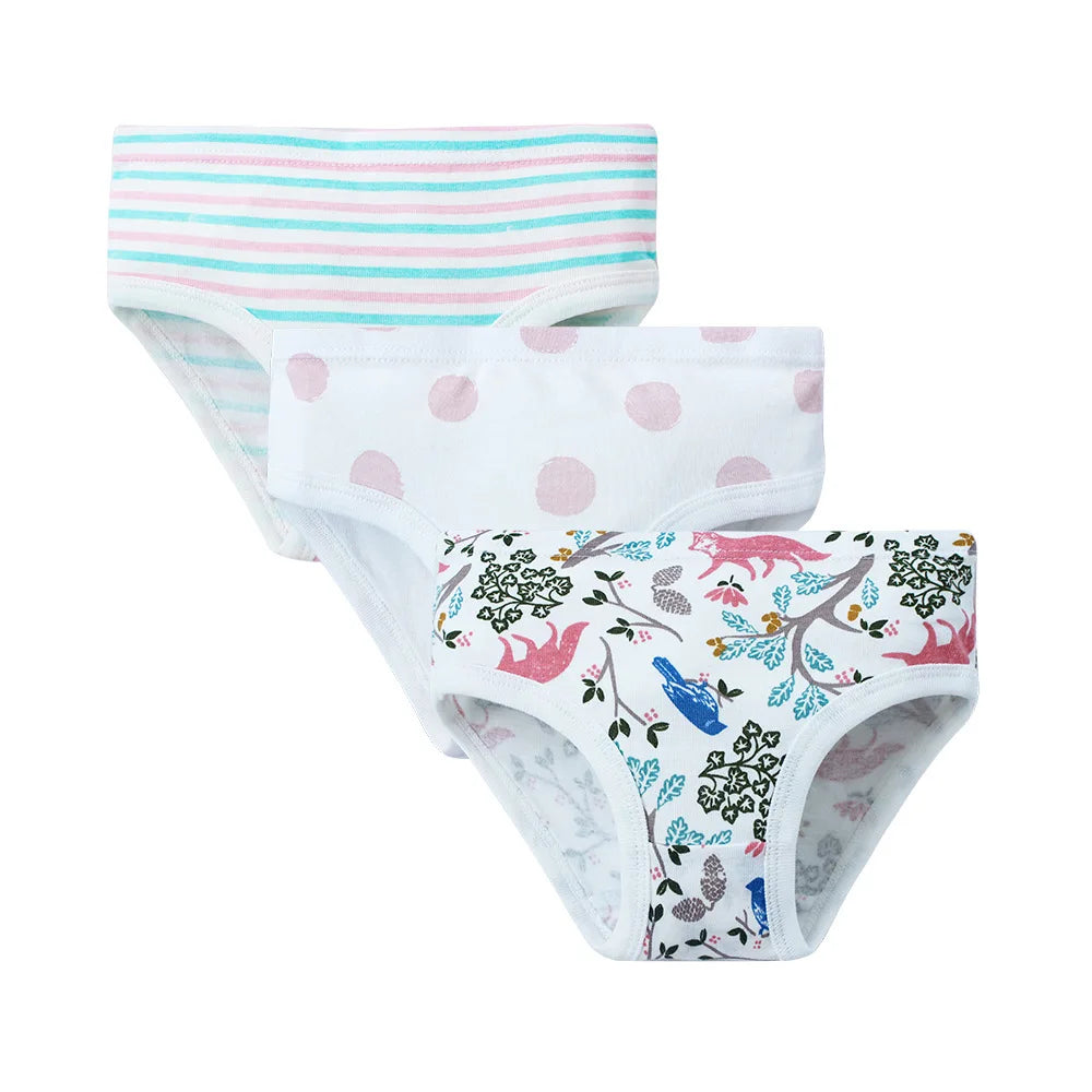 Girls Panties 3pcs Per Pack Cotton Student Kids Underwear Teen Panties Young Puberty Girls Underpant KF300