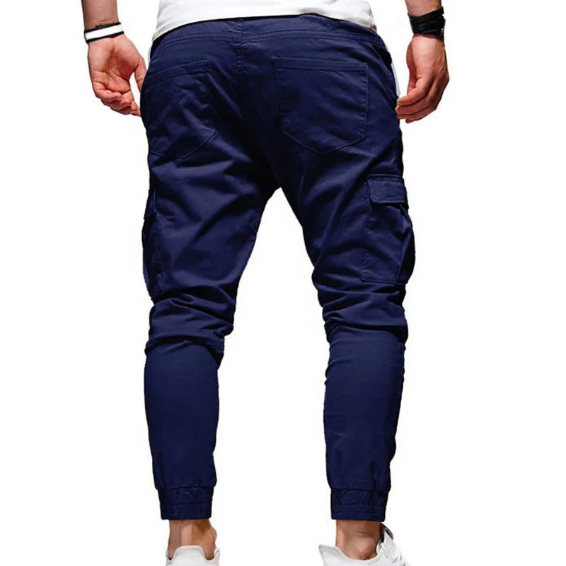 Men's Pants Multi-Pockets Joggers Men Sweatpants 2021 New Casual Solid Cargo Pants Men Oversize Streetwear Pants Men Trousers