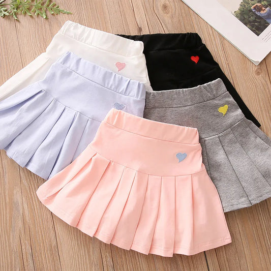 2024 Summer Fashion 3 4 6 8 9 10 12 Years Cotton School Children Clothing Dance Training For Lovey Baby Girls Skirt With Shorts