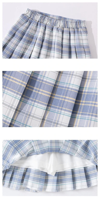 Teenage Pleated Skirts 10 12 13 14 Years Summer 2023 Girls Plaid Skirt High Waist Skirts Kids Cute Uniforms Children Dance Skirt