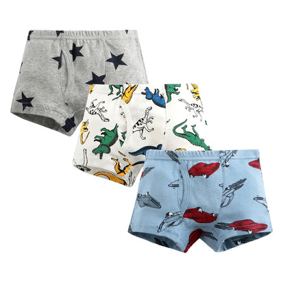 Sale New High Quality Boys Boxer Shorts Panties Kids children dinosaur car underwear 2-10years Old 3pcs/lot students