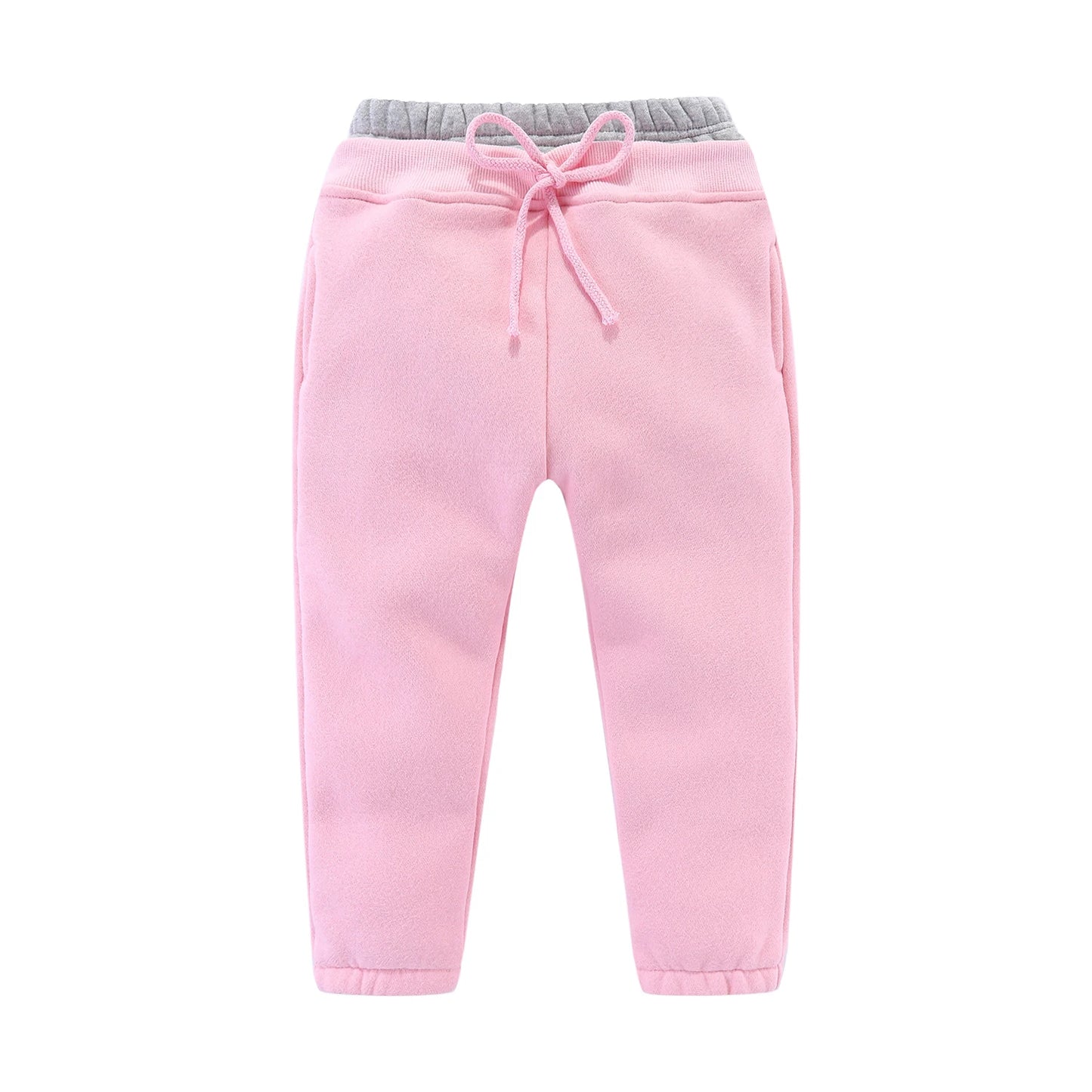 Mudkingdom Little Boy Girl Fleece Jogger Pants Cotton Casual Trousers Drawstring Elastic Waist Bear Pattern Kids Warm Clothes