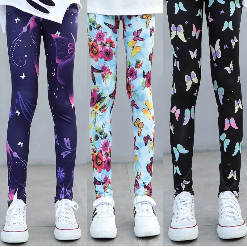 Girls' leggings Spring And Autumn Thin Children's Stretch Printed Pants Korean Children's Pants Summer Clothes