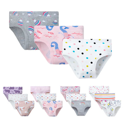 Girls Panties 3pcs Per Pack Cotton Student Kids Underwear Teen Panties Young Puberty Girls Underpant KF300