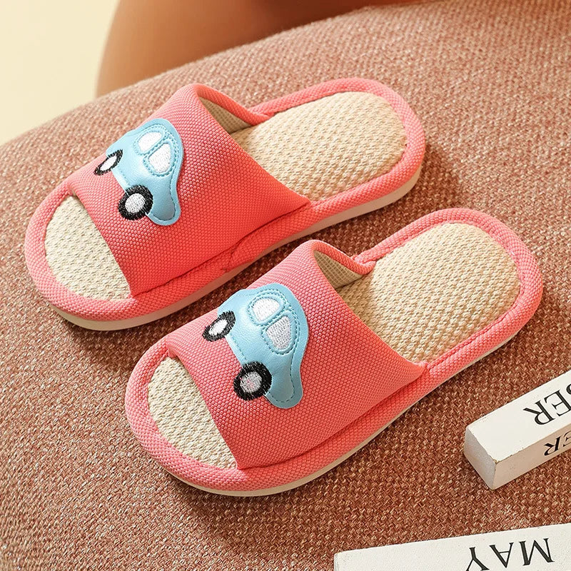 Slippers for Boy Girl Summer Spring Flat Shoes Children Home Indoor Cartoon Car Cute Fashion Kids Sandals Slides Flip Flops