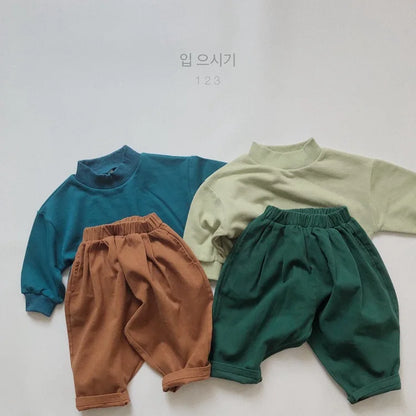 1-6Yrs Baby Boys Girls Pants Korean Style Spring Autumn Kids Radish Pants Casual Pant Cotton Elastic Waist Children's Trousers