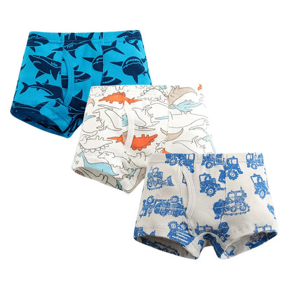 Sale New High Quality Boys Boxer Shorts Panties Kids children dinosaur car underwear 2-10years Old 3pcs/lot students