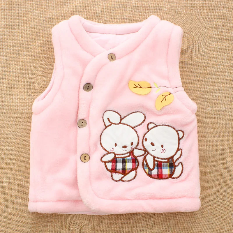 0-2Y Winter Newborn Baby Vest Fur Baby Waistcoat Kids Jackets for Girls Boys Children Clothes Fur Coat Jacket Sleeveless Toddler