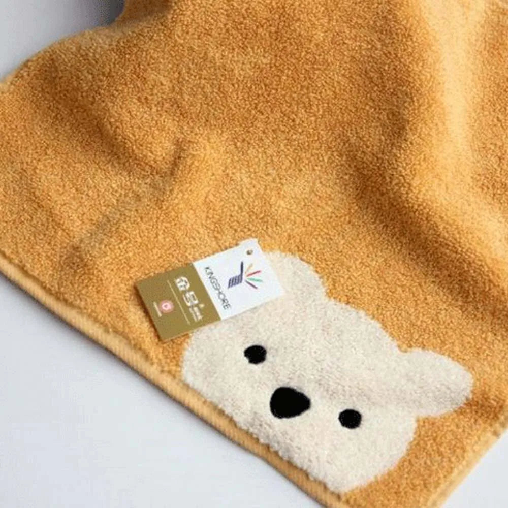 Children Towels Baby Face Towel Cute Cartoon Bear Pattern Hang Hand Towel Soft Cotton Towels Kids Bathroom Products