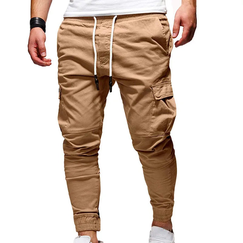 Men's Pants Multi-Pockets Joggers Men Sweatpants 2021 New Casual Solid Cargo Pants Men Oversize Streetwear Pants Men Trousers