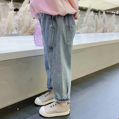 Baby Jeans Solid Color Jeans For Girls Spring Autumn Jeans Boy Girl Casual Style Toddler Girl Clothes