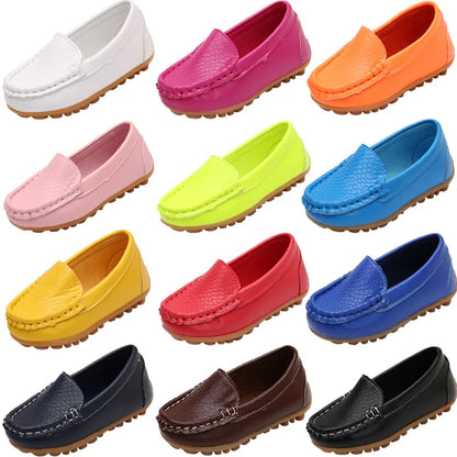 Fashion Moccasin Loafers For Children Girls Flats Casual Sneakers PU Leather Boys Kids Designer Casual Shoes