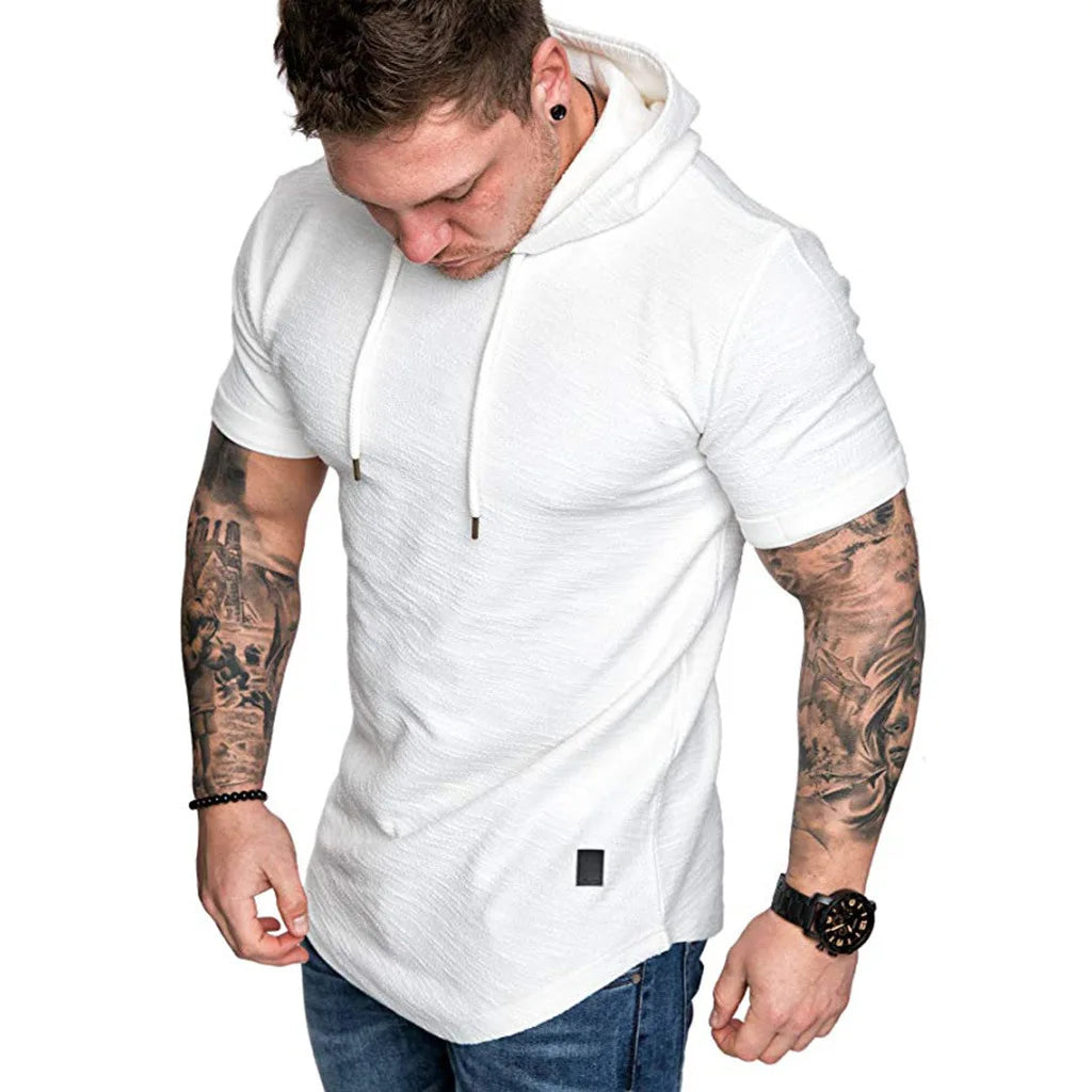 MRMT 2024 Brand New Mens Hoodies Sweatshirts Short Sleeve Men Hoodies Sweatshirt Casual Solid Color Man hoody For Male Hooded