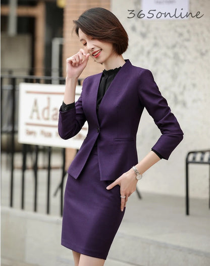 Ladies Office Work Wear Suits Autumn Winter Professional Women Blazers High Quality Fabric Uniform Styles Business Pantsuits