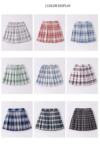 Teenage Pleated Skirts 10 12 13 14 Years Summer 2023 Girls Plaid Skirt High Waist Skirts Kids Cute Uniforms Children Dance Skirt