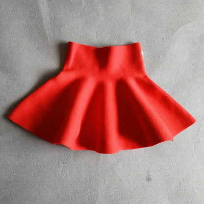 DE PEACH Winter Infant Baby Girls Tutu Skirt Children Fashion Mini Pleated Knitted Skirts Toddler Kids Clothes Autumn 2-10Years