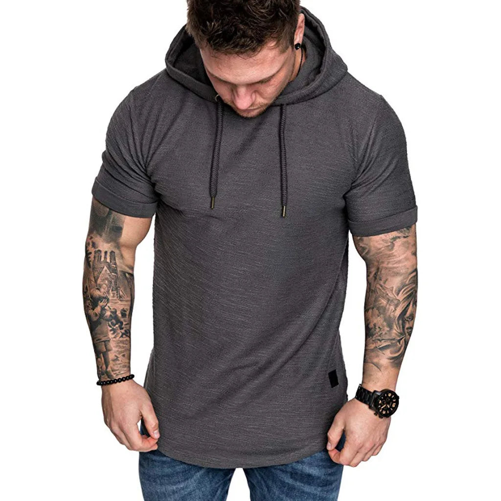 MRMT 2024 Brand New Mens Hoodies Sweatshirts Short Sleeve Men Hoodies Sweatshirt Casual Solid Color Man hoody For Male Hooded