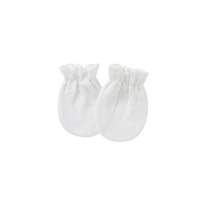 1 Pair Baby Anti-scratch Soft Cotton Gloves Newborn Solid Color Handguard Mittens Infants Supplies H055