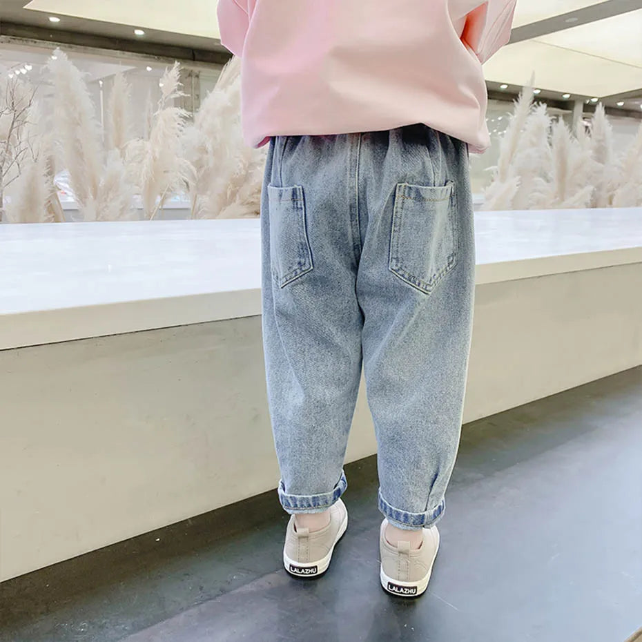 Baby Jeans Solid Color Jeans For Girls Spring Autumn Jeans Boy Girl Casual Style Toddler Girl Clothes