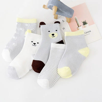 5 Pairs Baby Girls Socks Spring Summer Cotton Newborn Baby Socks Baby Meias Para Bebe Kids Socks for Children Boys Socks 1-12Y