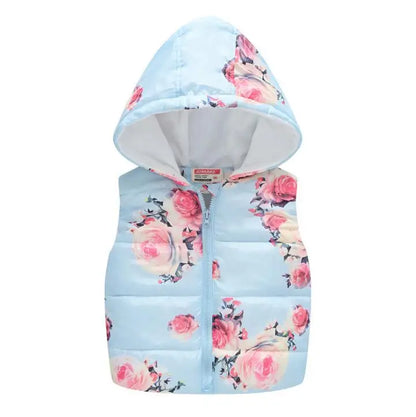 Autumn Winter Girls Vests Children's Cotton Warm Coat Baby Boy Dinosaur Hooded Waistcoat Kids Cartoon Cute Outerwear Clothing