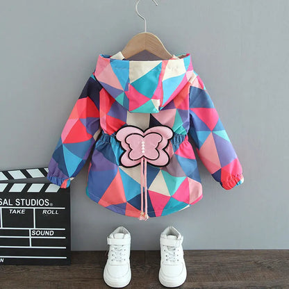 2024 Spring Summer Autumn Girls Fashion Thin Flower Hooded Jacket Baby Kids Children Sweet Coat