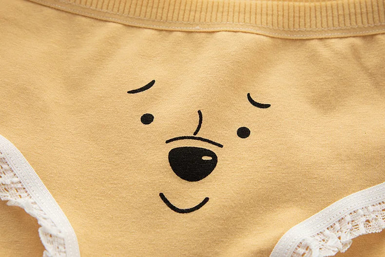 Cotton Women's Panties Comfortable Briefs Cute Cartoon Bear Underwear Sexy Intimates Lingerie Underpant Panty M-XL