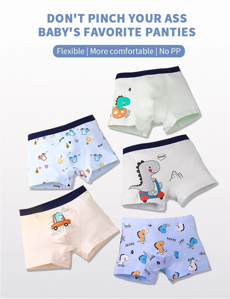 Cotton Kid Boy Underwear Soft Toddler Cartoon Shorts Panties Toddler Briefs for Infant Children Girl Teen Underpant 2 -15 Years