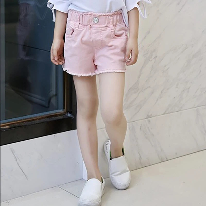 Kids Girl Summer Pants 3-9 Years Children Casual Candy Color Cotton Short Pants