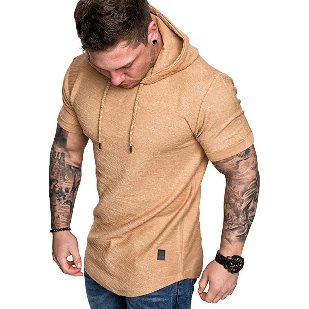 MRMT 2024 Brand New Mens Hoodies Sweatshirts Short Sleeve Men Hoodies Sweatshirt Casual Solid Color Man hoody For Male Hooded