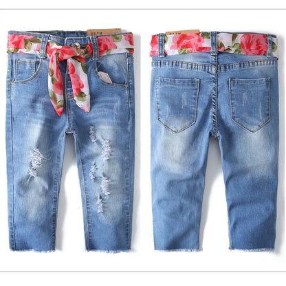 Chumhey 0-8T Top Quality Spring Kids Jeans Children Pants Baby Boys Girls Denim Trousers Infant Clothing broken hole Clothes