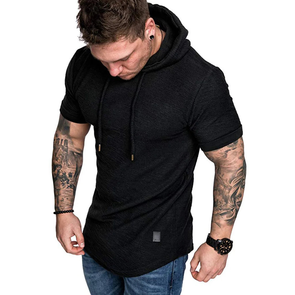 MRMT 2024 Brand New Mens Hoodies Sweatshirts Short Sleeve Men Hoodies Sweatshirt Casual Solid Color Man hoody For Male Hooded