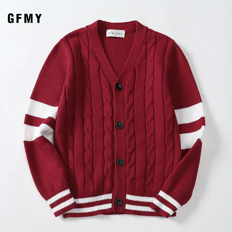 Kids Striped Knitting Cardigan Sweater Autumn Winter Boy Girl Pullover Sweater Children Soft Clothes Boys Tops Outfit Clothing