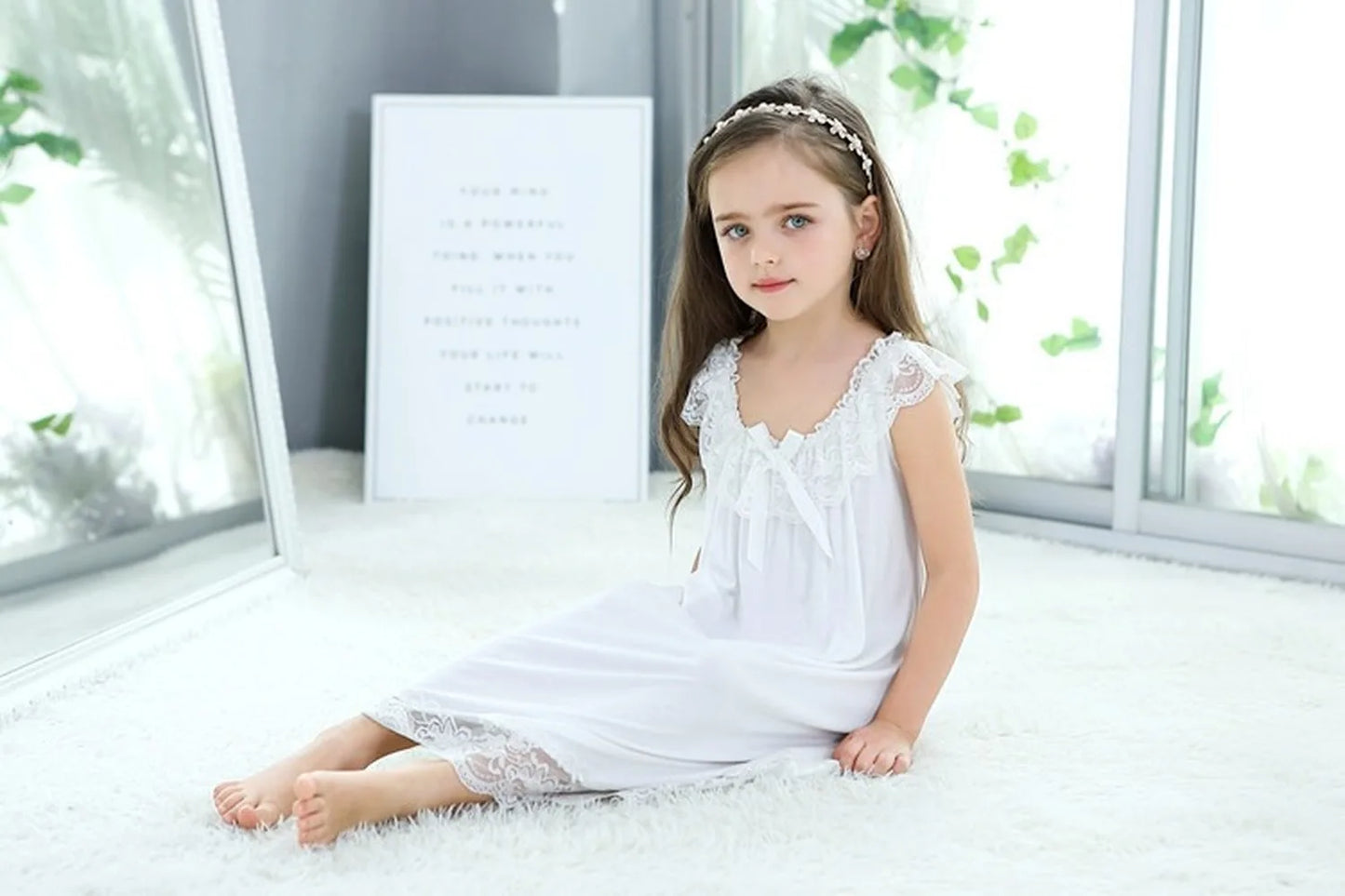 Summer Girls' Sleeveless nightgown Breathable Princess Nightdress Pajamas sleepingdress baby girl bow dress  vestidos de noche