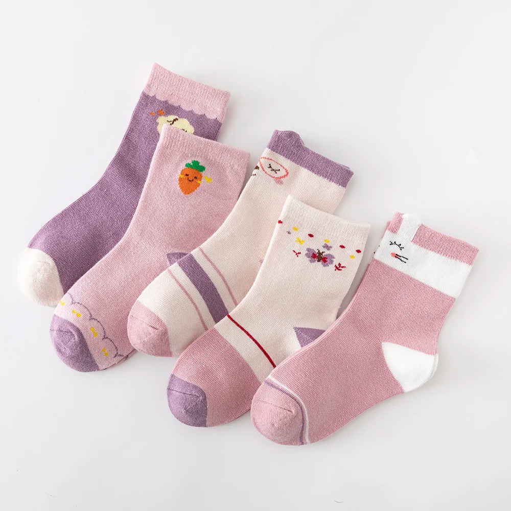 5Pairs/lot  Baby Socks Autumn Winter Warm Cotton Kids Socks Cute Girls Cartoon Animal Boys Infant Socks Baby Clothes Accessories