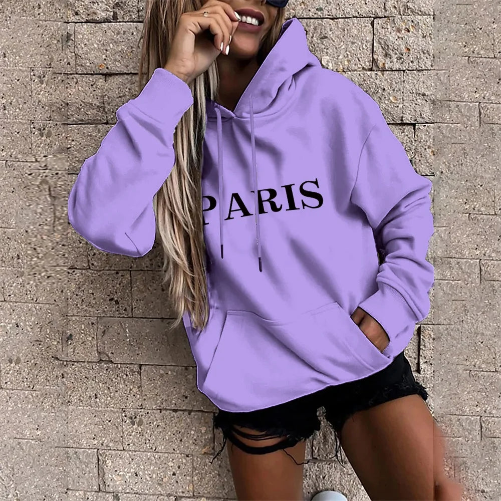 Lazy Style Sportswear Pullover Polyester Cotton Shirt Hoodie Casual Womens 2021year New Harajuku Hoodie Womens Sweater