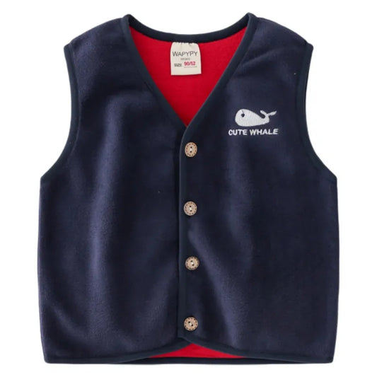 Baywell Autumn Winter Kids Boys And Girls Double-sided Polar Fleece Small Vest 1-5 Years