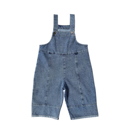 Korean style Spring Fall Kids Children Oversized Wide Leg Denim Overalls Baby Clothes Boys Girls Loose All-match Casual Pants