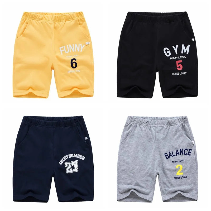 Big Kids Summer Shorts 5-12Years Children Letter Casual Cotton Toddler Boy Pants Classic Gray School Student Boys Sweatpants