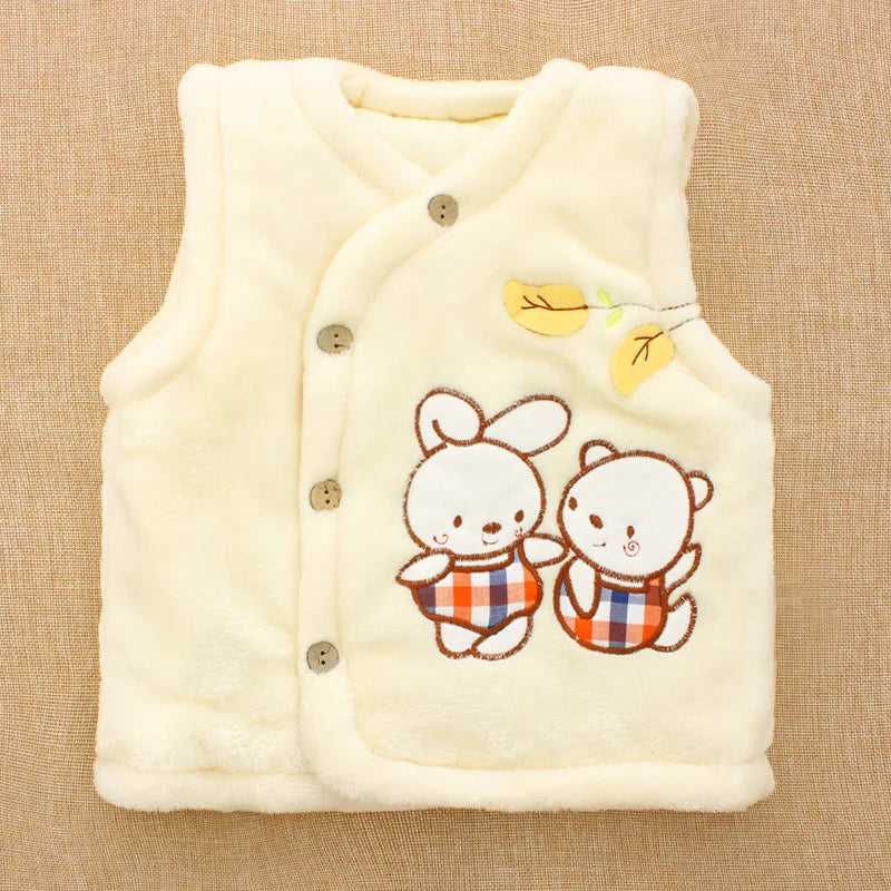 0-2Y Winter Newborn Baby Vest Fur Baby Waistcoat Kids Jackets for Girls Boys Children Clothes Fur Coat Jacket Sleeveless Toddler